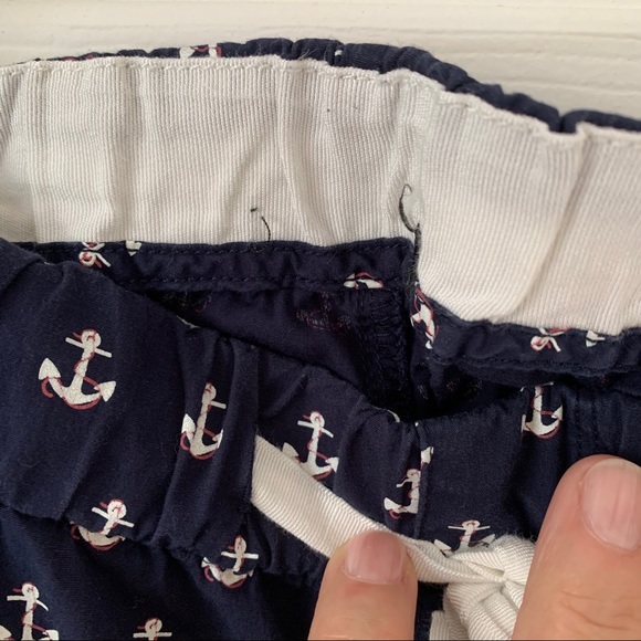 J. Crew Pajamas set shirt and pants, short sleeves, Navy Anchors pattern sz XS - Picture 8 of 15